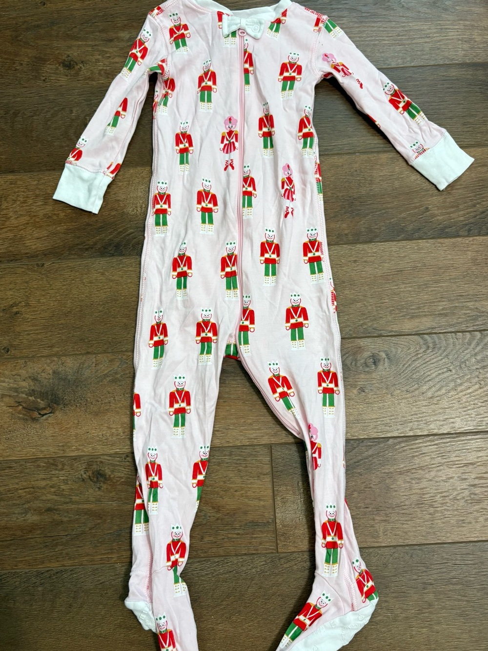 The Beaufort Bonnet Company Pink Nutcracker Print Footed One-Piece 18-24m